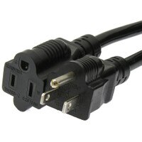 25 ft. Outlet Saver Black NEMA 5-15P to 5-15R 16/3 Power Extension Cord